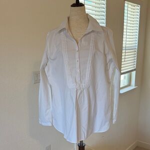 Coldwater Creek White Long Sleeve Tunic Shirt